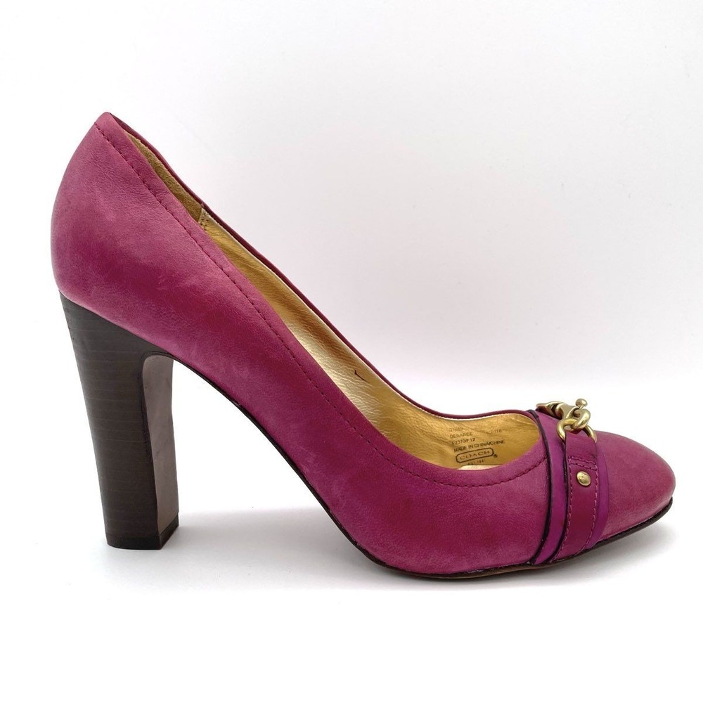 Vintage Y2K Coach Desaree Purple Leather Horsebit Pumps Size 11